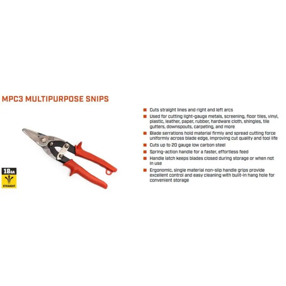 WISS Multi-Purpose Aviation Snip, 9 in - GW MPC3N-06 WISS