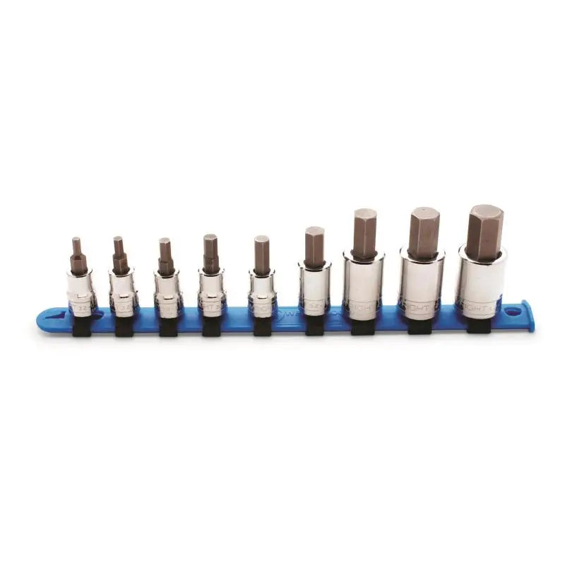 Wright Tool 9 Piece 3/8, 1/2 in Drive Metric Black Oxide Hex Bit Socket Set, 4 - 17mm - WT 360 Socket Set Wright Tool