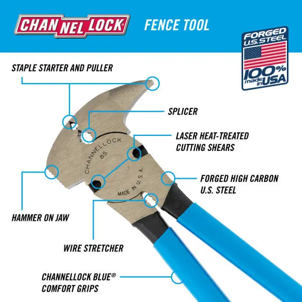 Channellock 6-in-1 Fence Tool, 10 in - CL 85 Channellock