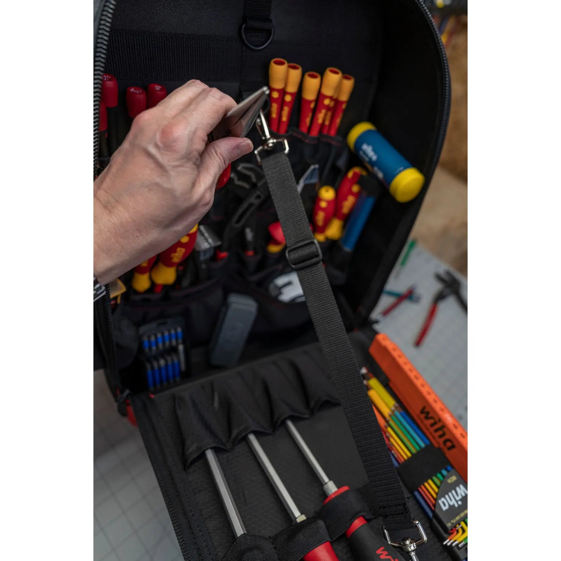 Wiha Hauler Heavy Duty Red Tool Backpack - WI 91869 Wiha