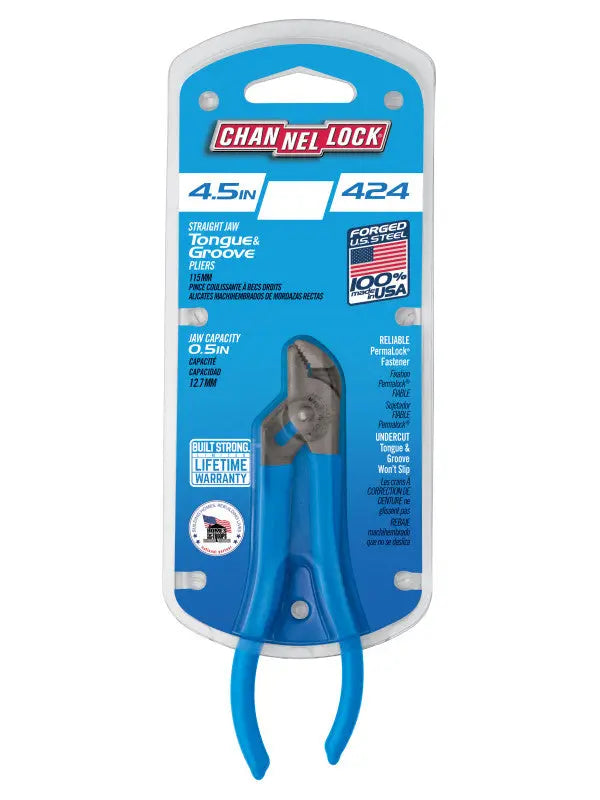 Channellock Straight Jaw Tongue and Groove Plier, 4.5 in - CL 424 Channellock