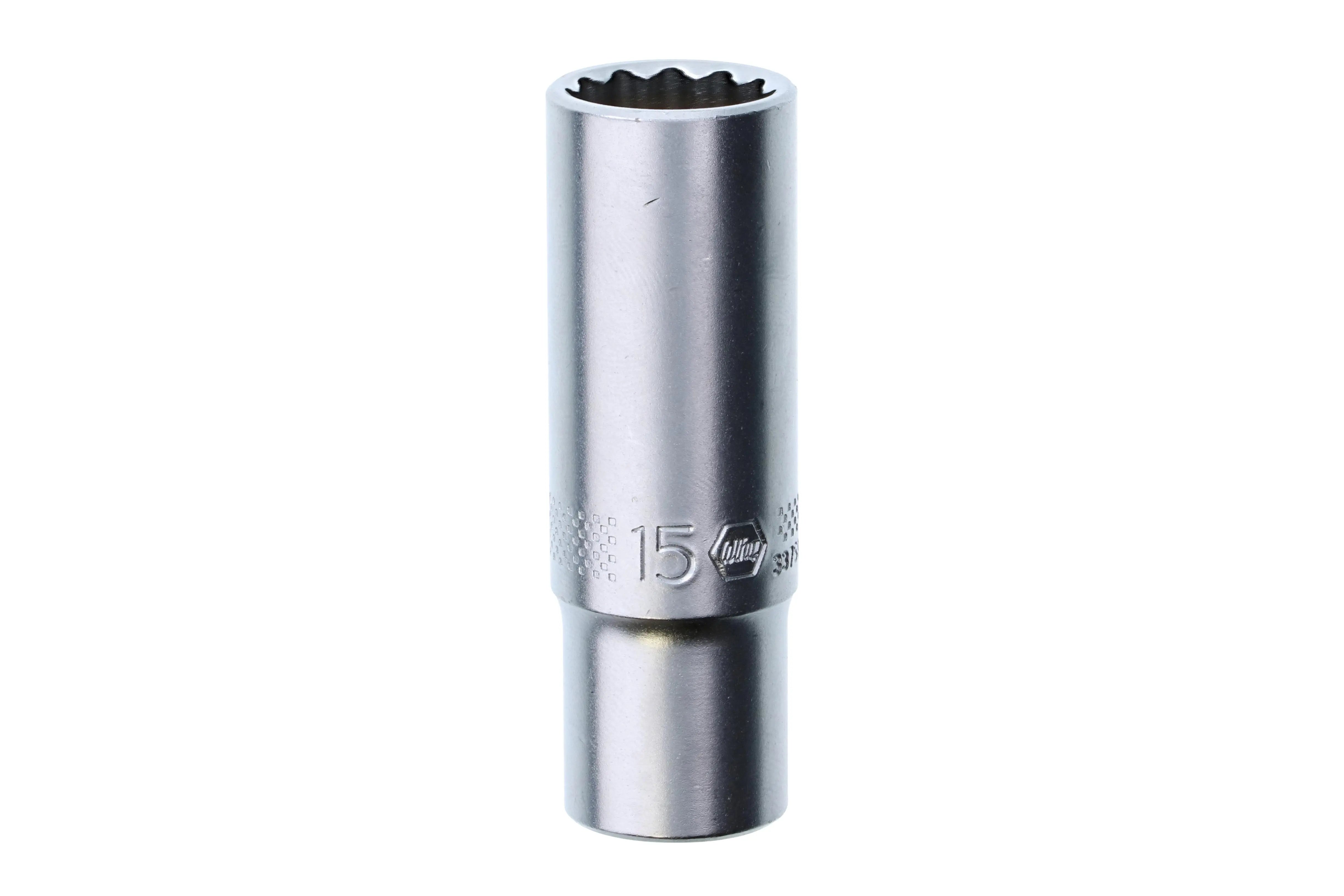 Wiha 33758, 3/8" Drive Deep Socket, 12 Point, 15.0mm Wiha