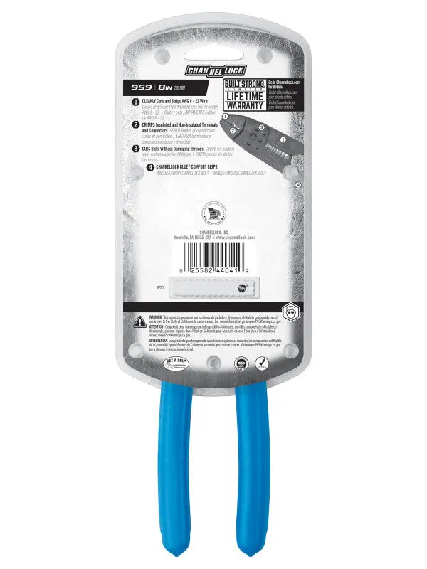 Channellock 8-22 AWG Crimper Wire Stripper, 8.25 in - CL 959 Wire Stripper Channellock