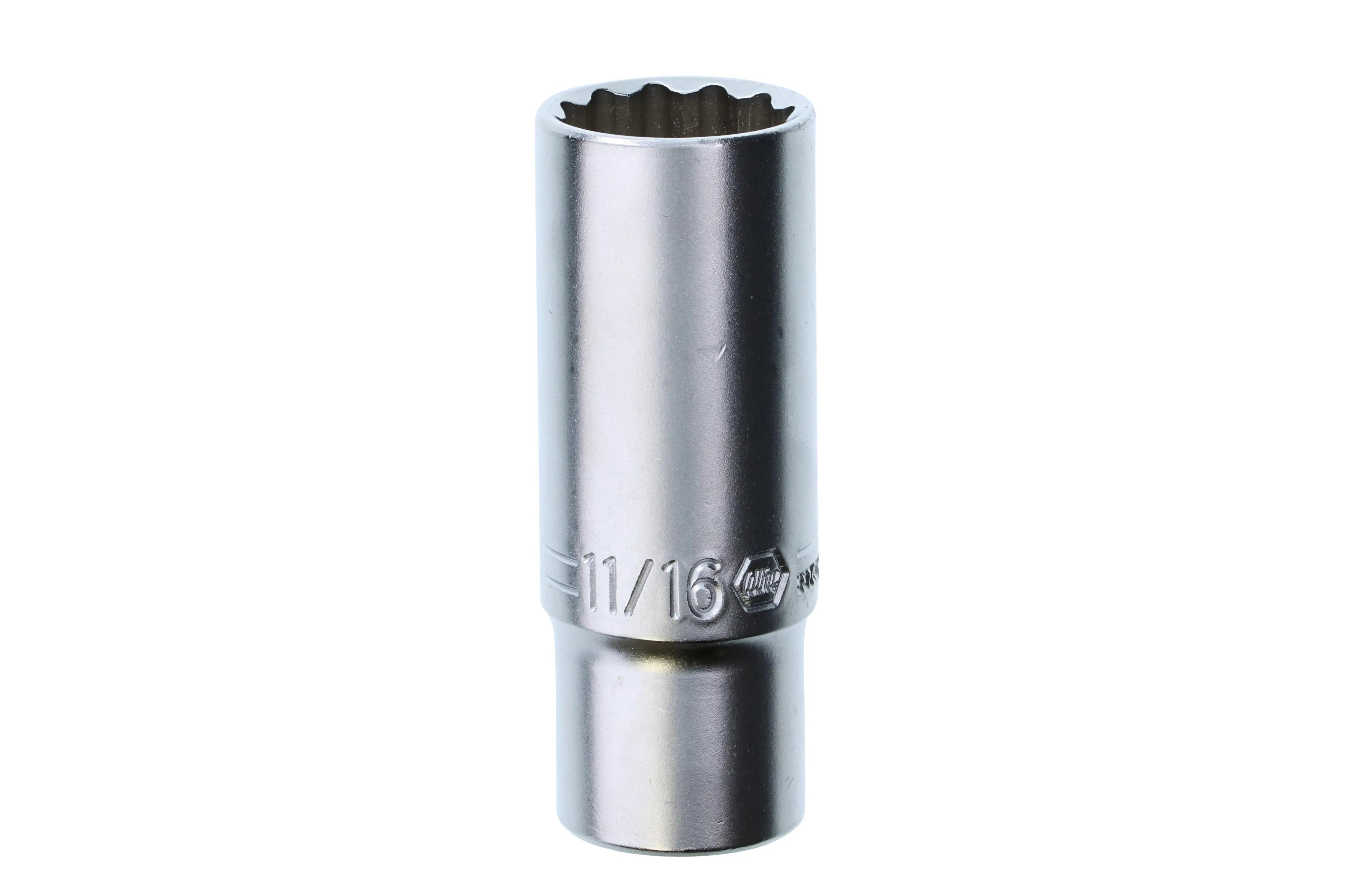 Wiha 33746, 3/8" Drive Deep Socket, 12 Point, 11/16" Wiha