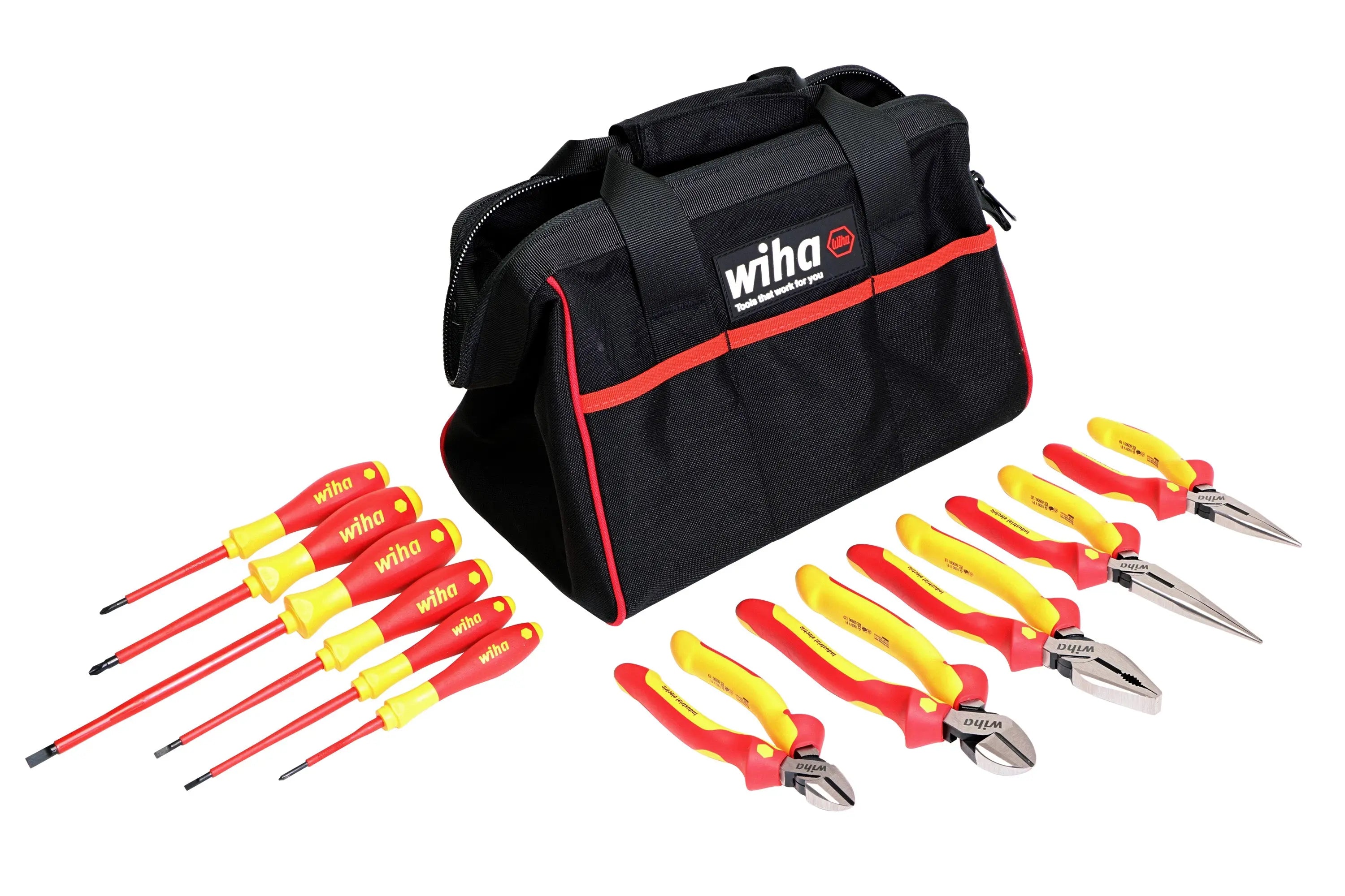Wiha 32977, Insulated Industrial Cutters/Drivers Set Wiha