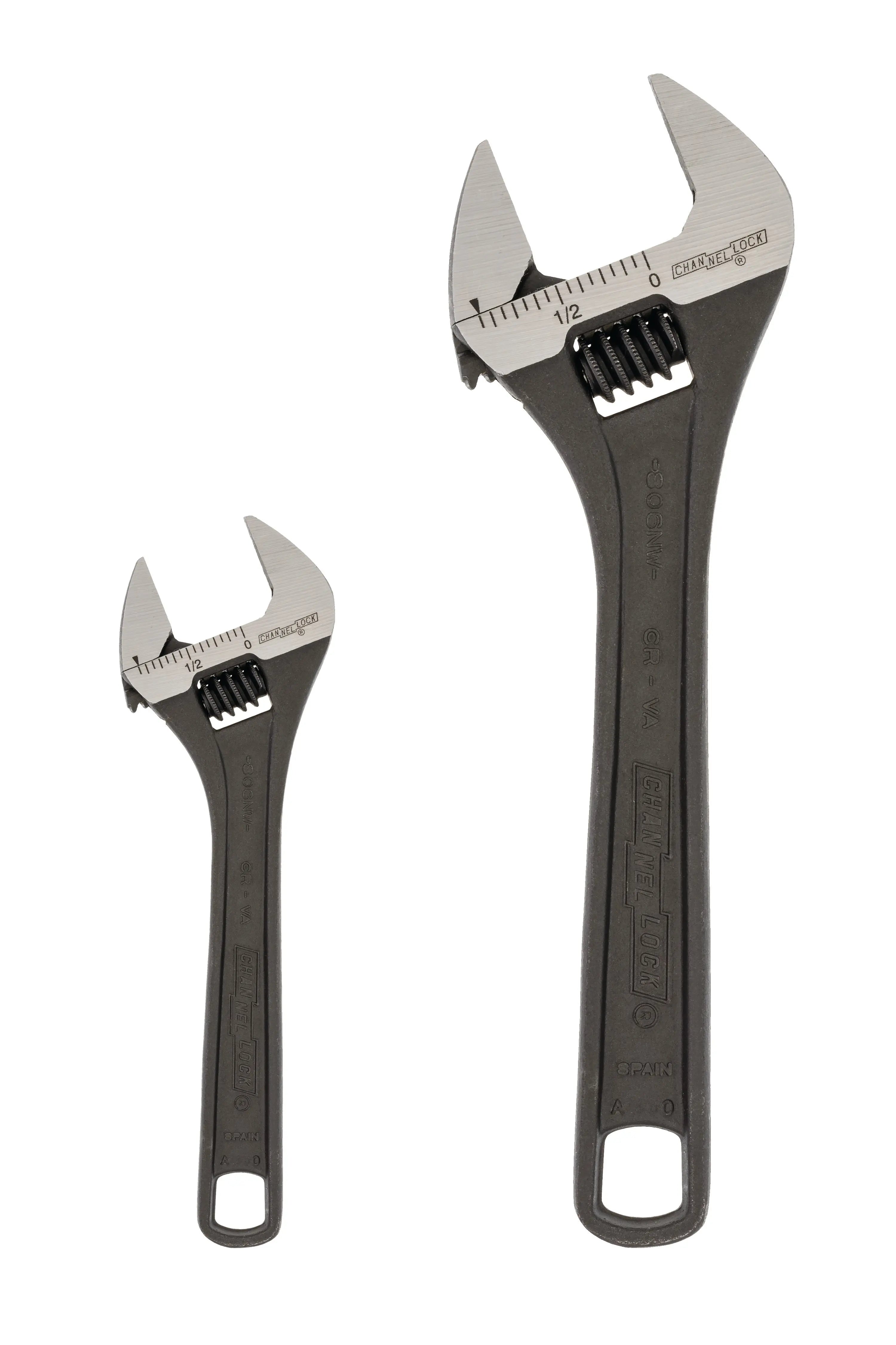 Channellock Set of 2 Black Adjustable Wrench, 806NW and 810NW - CL WS-2N Channellock
