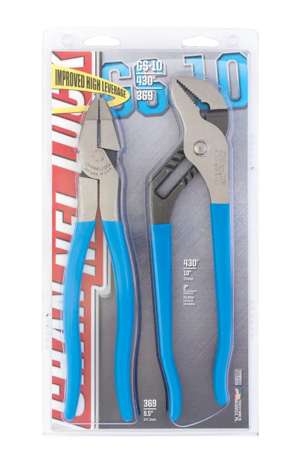 Channellock Set of 2 Linemen's, Tongue and Groove Pliers - CL GS-10 Plier Set Channellock