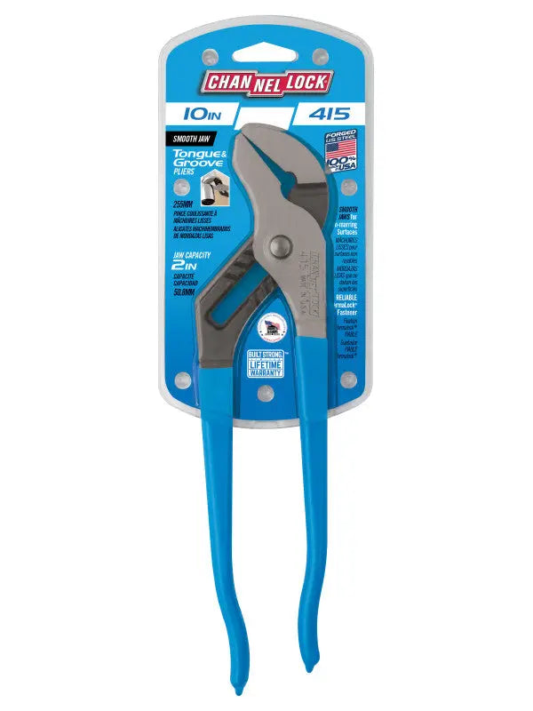 Channellock Smooth Jaw Tongue and Groove Plier, 10 in - CL 415 Channellock